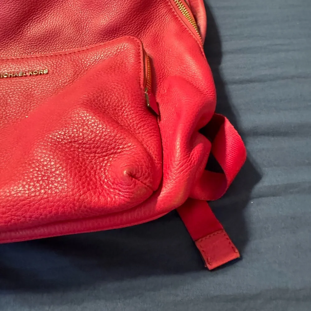 Michael Kors Cherry pink Backpack with Gold Accents